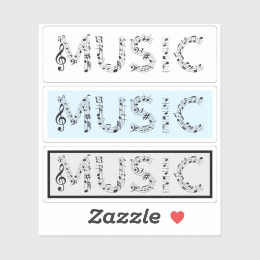 Music Typography Sticker Set シール (シート)