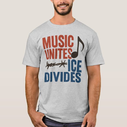 Music Unites ICE Divides l Latino Rights Activist  Tシャツ (正面)