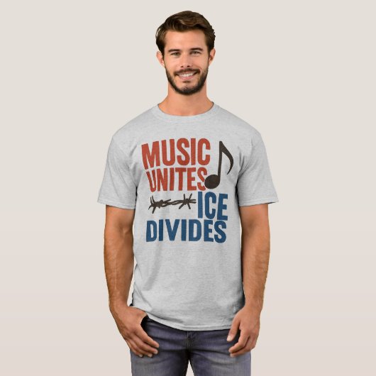 Music Unites ICE Divides l Latino Rights Activist Tシャツ (正面フル)