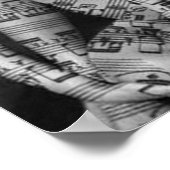 Musica-artista、blanco y negro ポスター (角)