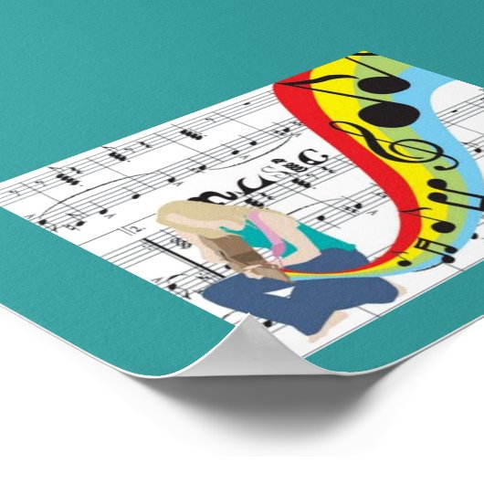 Música notas colores ポスター (角)