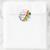 Música notas colores ラウンドシール (バッグ)