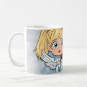 Musical Angel Comic with a violin コーヒーマグカップ (左)