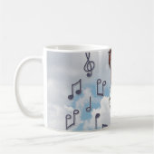 Musical Angel Comic with flute コーヒーマグカップ (左)