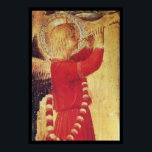 MUSICAL ANGEL IN RED AND GOLD ポスター<br><div class="desc">Italian late medieval masterpiece from Fra Beato Angelico : Music making  angel detail from Linaioli Tabernacle 1433 Italy</div>