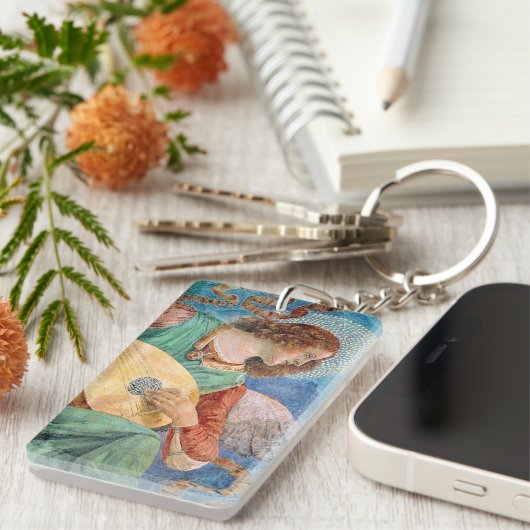 Musical angel playing guitar キーホルダー (正面右)