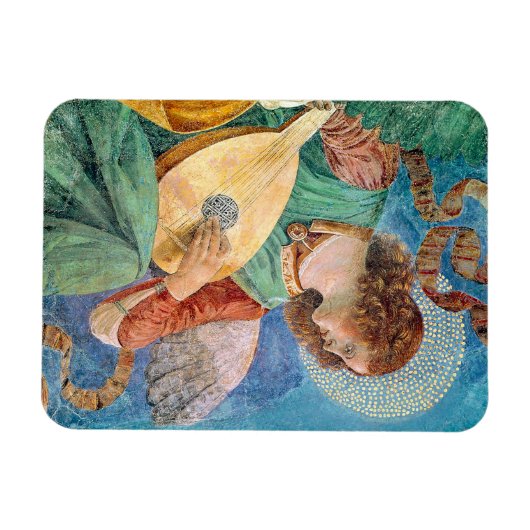 Musical angel playing guitar マグネット (横)