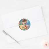 Musical angel playing guitar ラウンドシール (封筒)