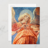 Musical angel playing the violin fresco ポストカード (正面/裏面)