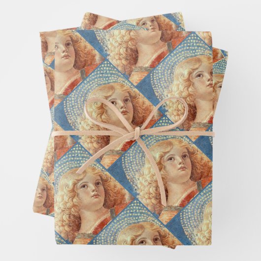 Musical angel playing the violin fresco ラッピングペーパーシート (インサイチュ)