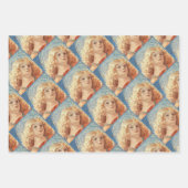 Musical angel playing the violin fresco ラッピングペーパーシート (正面)