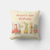 Musical Animal Train Birthday クッション (正面)
