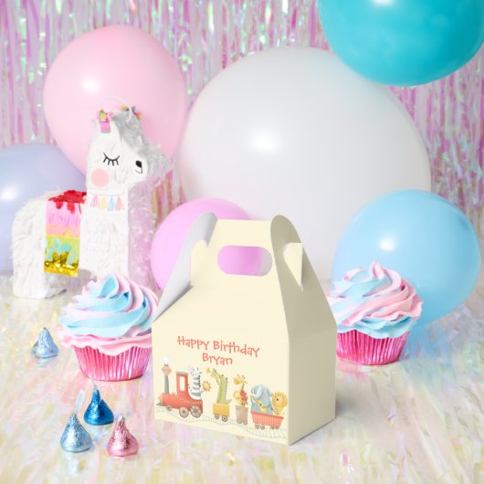 Musical Animal Train Birthday フェイバーボックス (パーティー)