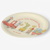 Musical Animal Train Birthday ペーパープレート (アングル)