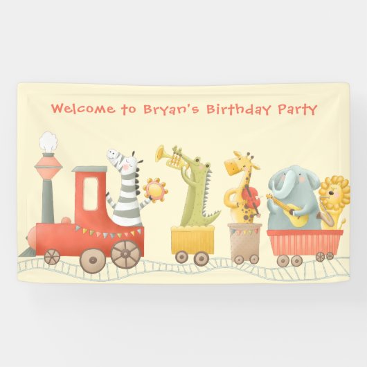 Musical Animal Train Birthday 横断幕 (横)