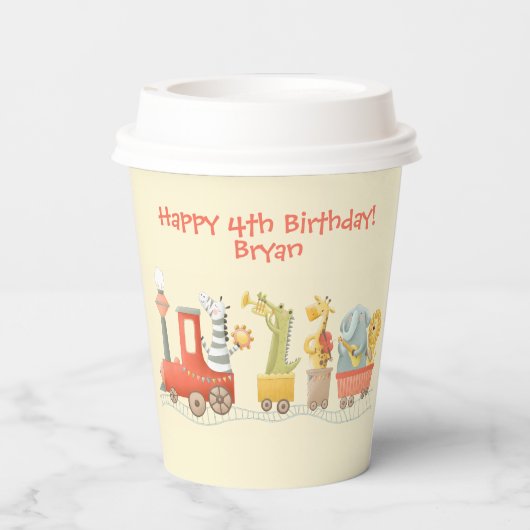Musical Animal Train Birthday 紙コップ (裏面)