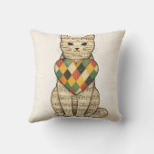 Musical Cat Collage with Harlequin Heart クッション (裏面)