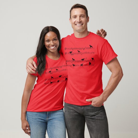 Musical dog dogs playing on music notes boy tシャツ (ユニセックス)