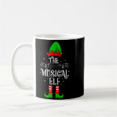 Musical Elf Xmas Christmas Matching Family Elf Squ コーヒーマグカップ (左)