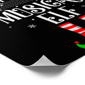 Musical Elf Xmas Christmas Matching Family Elf Squ ポスター (角)