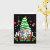 Musical Gnome Christmas Pajamas Matching Family Gr カード (黄色い花)