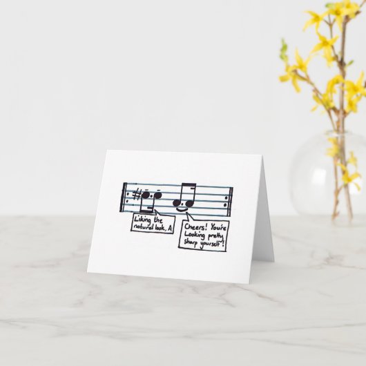 Musical Greetings カード (黄色い花)