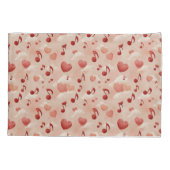 Musical Hearts and Clouds Valentines Pattern 枕カバー (裏面)