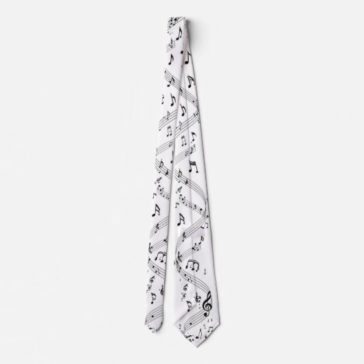  Musical Instrument Notes - Men's Custom Necktie ネクタイ (裏面)