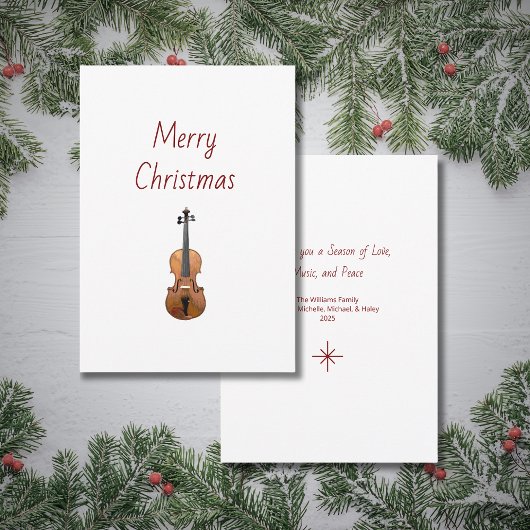 Musical Instrument Violin Merry Christmas   シーズンカード