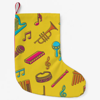 Musical instruments background. musical notes. スモールクリスマスストッキング