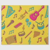 Musical instruments background. musical notes.  ラッピングペーパー (フラット)