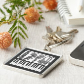 Musical Instruments Band Black and White Keychain キーホルダー (側面)