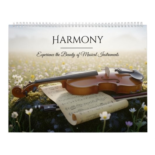 Musical Instruments Calendar – Elegant Photo カレンダー (カバー)