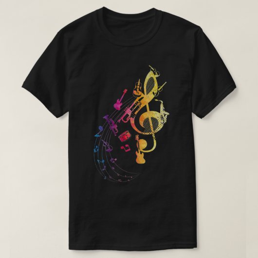 Musical Instruments Composer Music Note Musician T Tシャツ (デザイン正面)