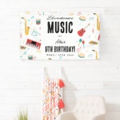 Musical Instruments Music Theme Birthday Party 横断幕 (インサイチュ)