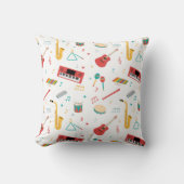 Musical Instruments Music Theme Pattern クッション (正面)