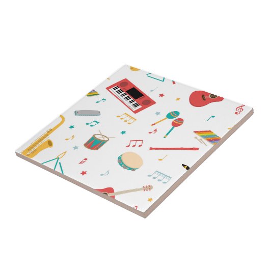 Musical Instruments Music Theme Pattern タイル (側面)