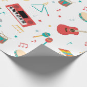Musical Instruments Music Theme Pattern ラッピングペーパー (角)