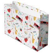 Musical Instruments Music Theme Pattern ラージペーパーバッグ (裏面アングル)