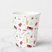 Musical Instruments Music Theme Pattern 紙コップ (裏面)