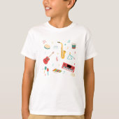 Musical Instruments Music Theme Pattern Tシャツ (正面)