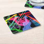 Musical Instruments Pop Art Design スクエアペーパーコースター (アングル)