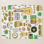 Musical instruments seamless pattern. Reggae backg シェルパブランケット (正面(横))
