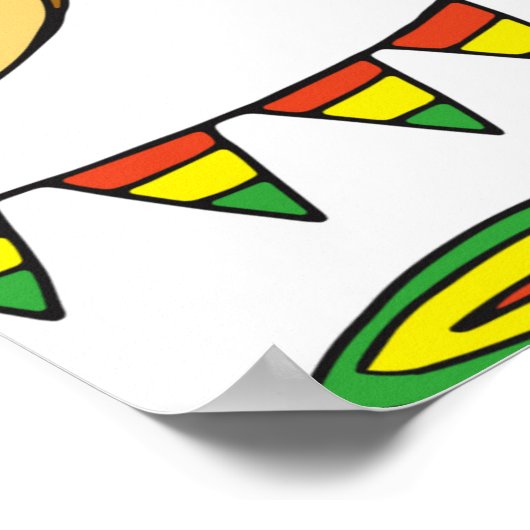 Musical instruments seamless pattern. Reggae backg ポスター (角)