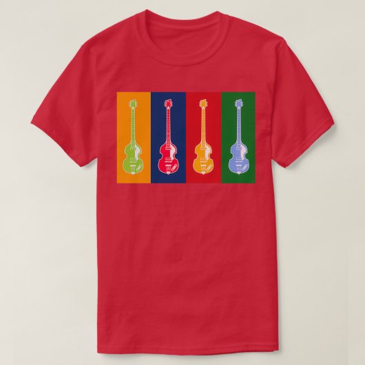 MUSICAL INSTRUMENTS SILHOUETTES HOFNER BASS Tシャツ (デザイン正面)