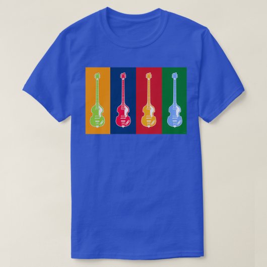 MUSICAL INSTRUMENTS SILHOUETTES HOFNER BASS Tシャツ (デザイン正面)