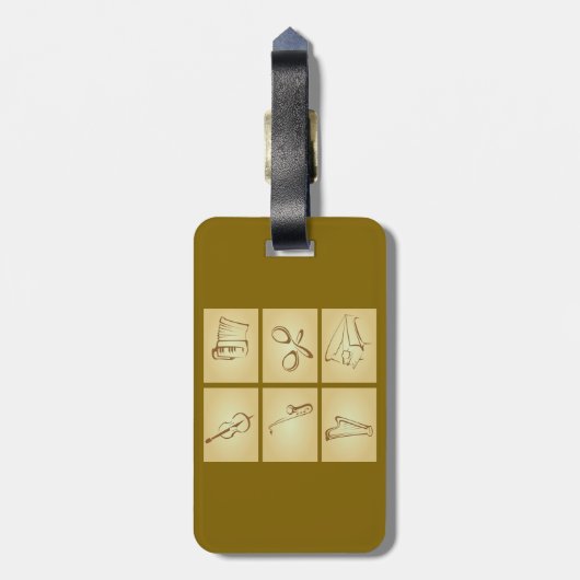 Musical Instruments Sketch ラゲッジタグ (裏面縦)