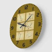 Musical Instruments Sketch ラージ壁時計 (傾斜)