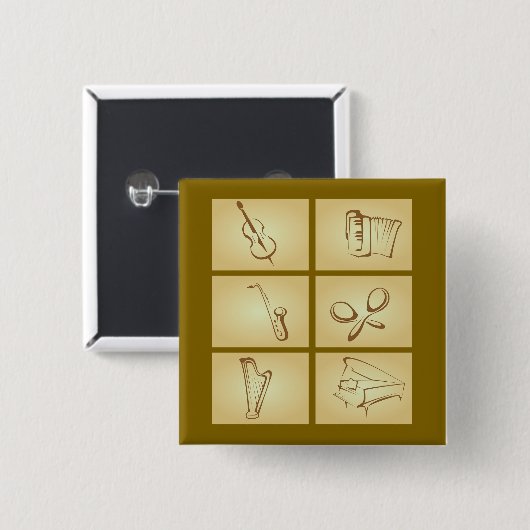 Musical Instruments Sketch 缶バッジ (正面&裏面)