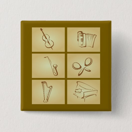 Musical Instruments Sketch 缶バッジ (正面)